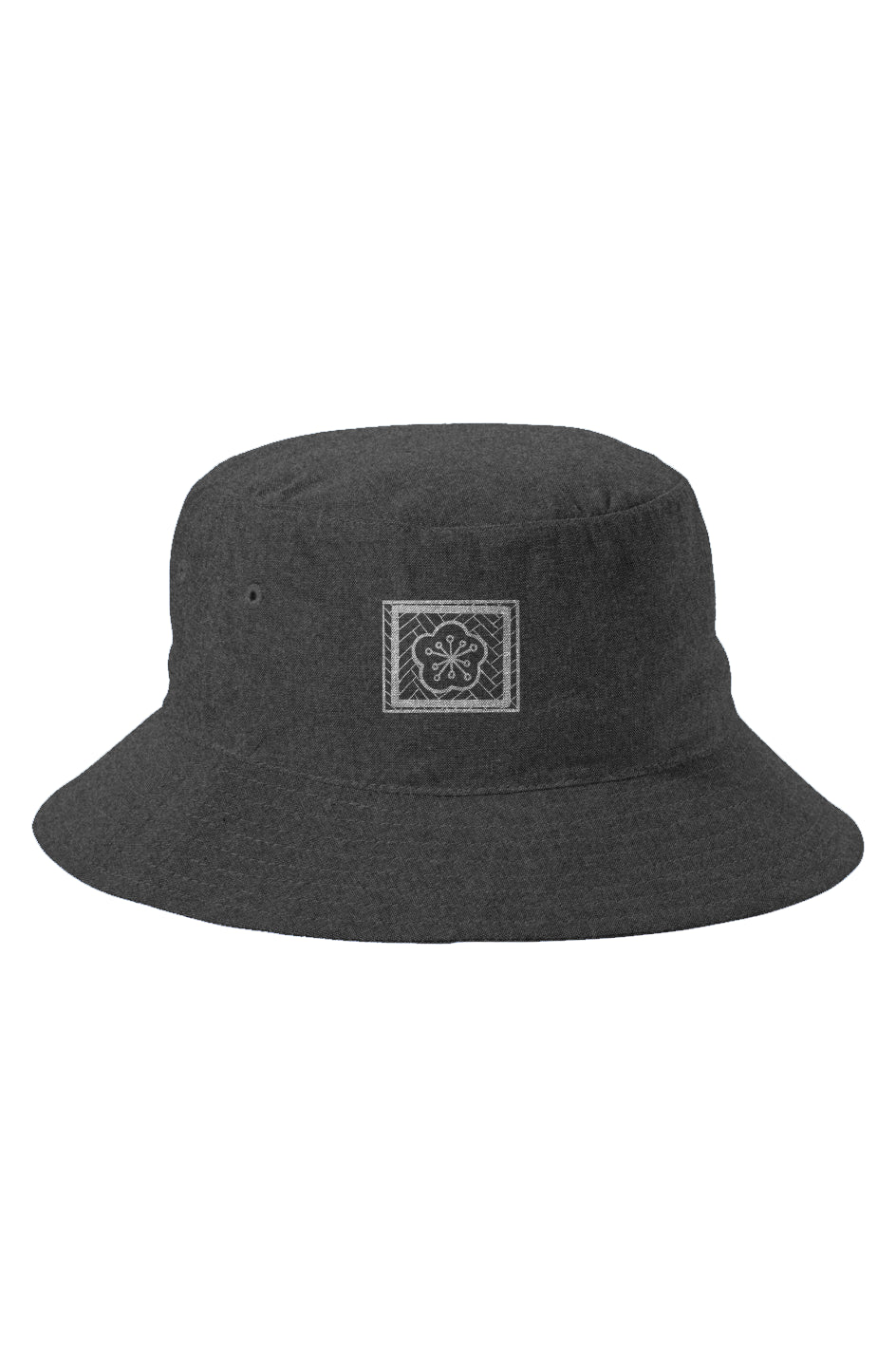 Hakka Plum Embroidered Chambray Bucket Hat