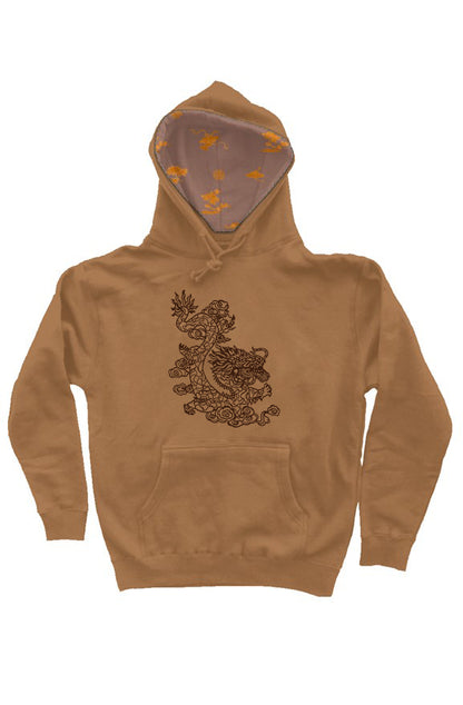 Big Dragon Embroidered Lined Hoodie