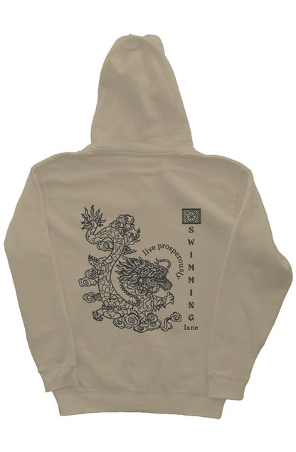 Swimming Lane Dragon Embroidered Hoodie